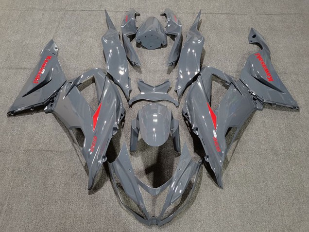 2013-2018 Kawasaki ZX6R Motorcycle Fairings - Nardo Grey Red UK