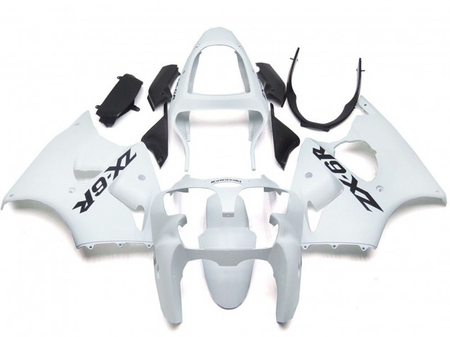 2000-2002 Kawasaki ZX6R Motorcycle Fairings - Glossy White UK
