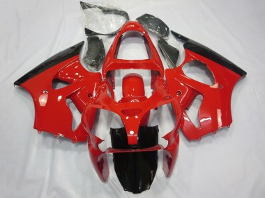Best 2000-2002 Kawasaki ZX6R Motorcycle Fairings - Red Glossy Black UK