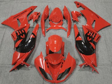 Best 2009-2012 Kawasaki ZX6R Motorcycle Fairings - Red Glossy Black Punisher UK