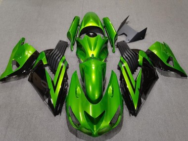 Best 2006-2011 Kawasaki ZX14R Motorcycle Fairings - Green Glossy Black UK