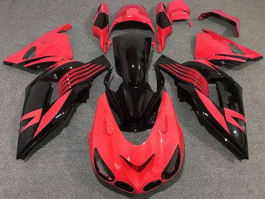 Best 2006-2011 Kawasaki ZX14R Motorcycle Fairing - Red Glossy Black UK