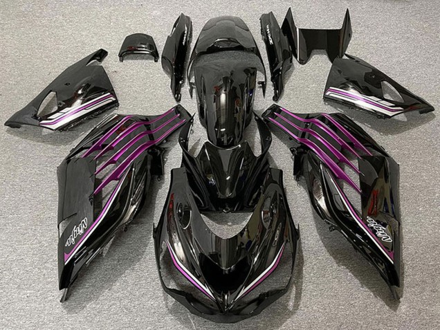 2012-2024 Kawasaki ZX14R Motorcycle Fairings - Glossy Black Purple UK