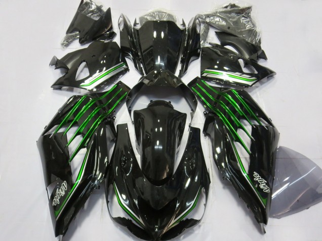 2012-2024 Kawasaki ZX14R Motorcycle Fairings - Glossy Black Green UK