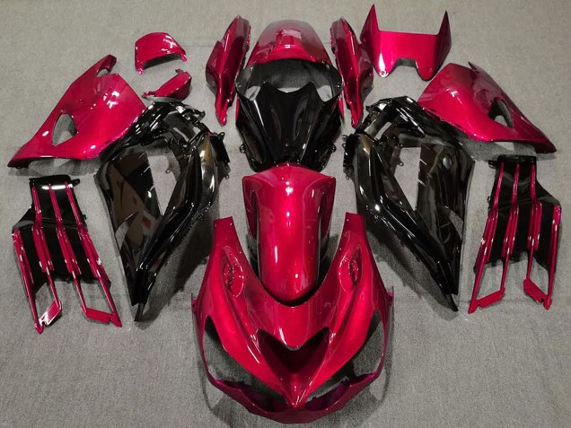 2012-2024 Kawasaki ZX14R Motorcycle Fairings - Red Glossy Black UK