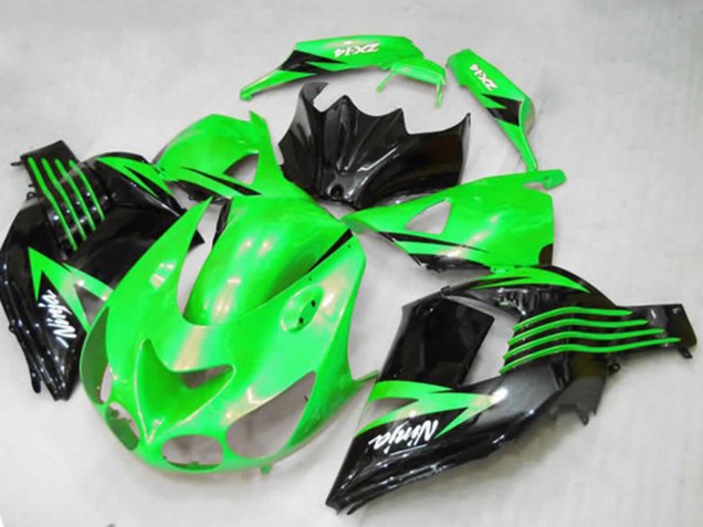 2012-2024 Kawasaki ZX14R Motorcycle Fairings - Green Glossy Black White Ninja UK