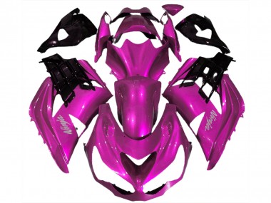Best 2012-2024 Kawasaki ZX14R Motorcycle Fairings - Hot Pink Black UK