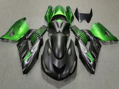 Best 2006-2011 Kawasaki ZX14R Motorcycle Fairings - Green Matte Black UK