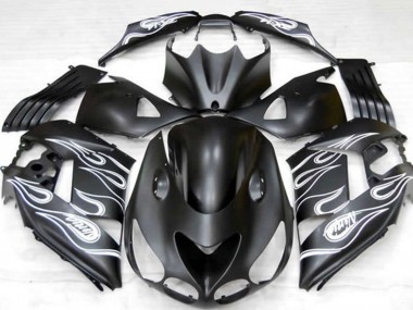 Best 2006-2011 Kawasaki ZX14R Motorcycle Fairings - Matte Black Silver Flame UK