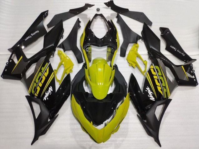 2018-2024 Kawasaki Ninja 400 Motorcycle Fairings - Yellow Glossy Black Matte Black OEM Style UK