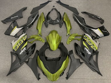 Best 2018-2024 Kawasaki Ninja 400 Motorcycle Fairings - Liquid Yellow Glossy Black Matte Black OEM Style UK