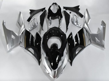 Best 2018-2024 Kawasaki Ninja 400 Motorcycle Fairings - Silver Glossy Black UK