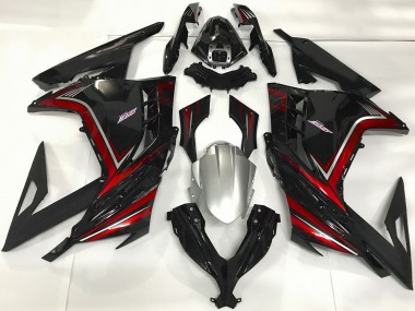 Best 2013-2024 Kawasaki Ninja 300 Motorcycle Fairings - Glossy Black Red UK