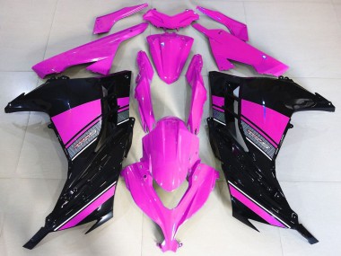 Best 2013-2024 Kawasaki Ninja 300 Motorcycle Fairings - Hot Pink Black UK