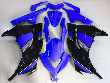 Best 2013-2024 Kawasaki Ninja 300 Motorcycle Fairings - Blue Black UK