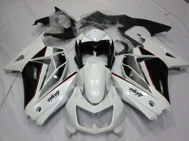 2008-2012 Kawasaki Ninja 250 Motorcycle Fairings - White Glossy Black UK