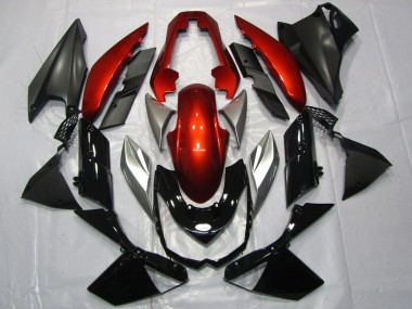 Best 2010-2013 Kawasaki Z1000 Motorcycle Fairings - Red Silver Glossy Black UK
