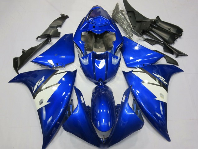 2012-2014 Yamaha R1 Motorcycle Fairings - Blue White UK