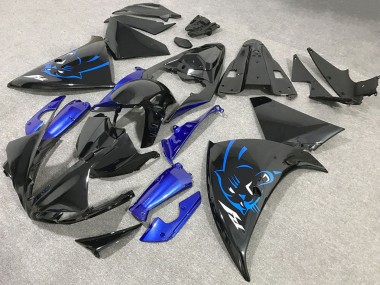 Best 2009-2011 Yamaha R1 Motorcycle Fairings - Glossy Black Blue Panther UK