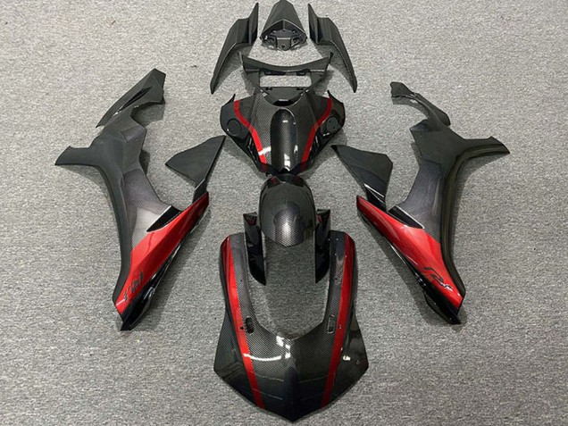 2015-2019 Yamaha R1 Motorcycle Fairings - Carbon Fiber Style Red UK