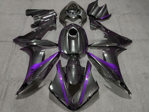 2004-2006 Yamaha R1 Motorcycle Fairings - Carbon Fiber Style Purple UK