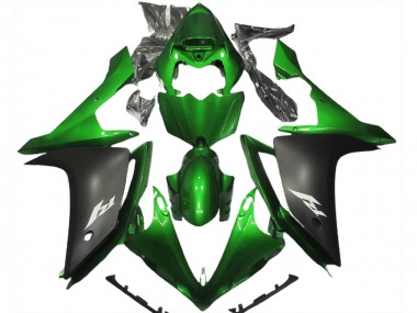 Best 2007-2008 Yamaha R1 Motorcycle Fairing - Green Matte Black UK