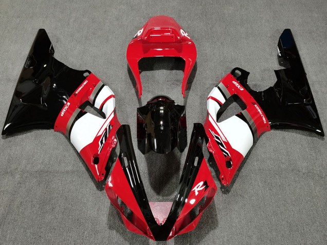 2000-2001 Yamaha R1 Motorcycle Fairings - Red White Glossy Black UK