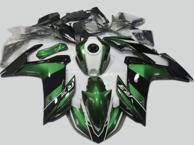 Best 2015-2018 Yamaha R3 Motorcycle Fairing - Green White Glossy Black UK