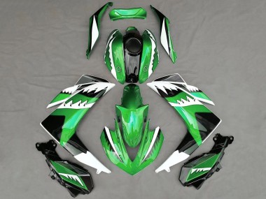 Best 2015-2018 Yamaha R3 Motorcycle Fairings - Green White Black Shark UK