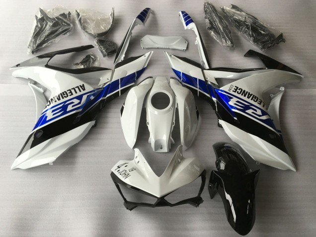 2015-2018 Yamaha R3 Motorcycle Fairings - White Blue Black UK