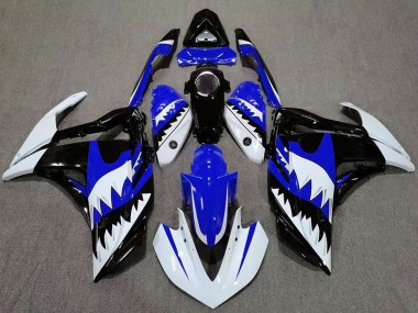 Best 2015-2018 Yamaha R3 Motorcycle Fairings - White Blue Black Shark UK