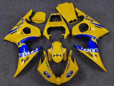Best 2005 Yamaha R6 Motorcycle Fairings - Yellow Blue White Camel Motul UK
