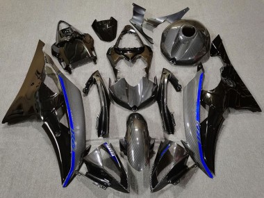 Best 2008-2016 Yamaha R6 Motorcycle Fairings - Glossy Black Carbon Fiber Style Blue UK