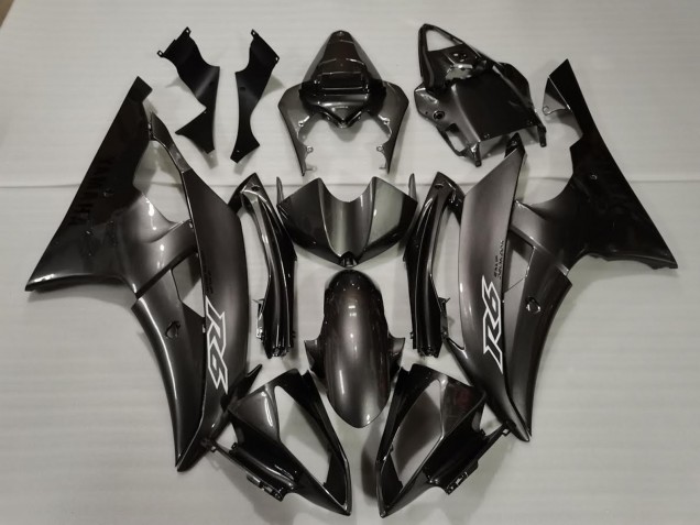 2008-2016 Yamaha R6 Motorcycle Fairings - Glossy Black White Decals UK