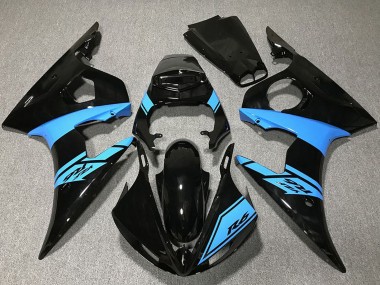 Best 2003-2004 Yamaha R6 Motorcycle Fairings - Glossy Black Light Blue UK