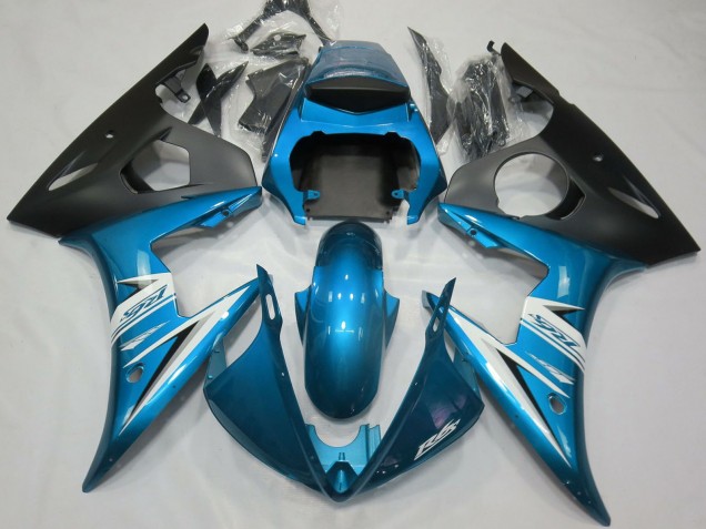 2003-2004 Yamaha R6 Motorcycle Fairings - Blue White Matte Black UK