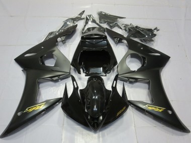 Best 2003-2004 Yamaha R6 Motorcycle Fairings - Glossy Black Matte Black Gold Decals UK
