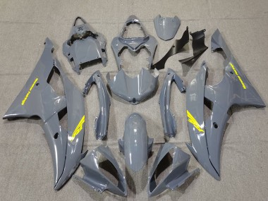 Best 2008-2016 Yamaha R6 Motorcycle Fairings - Nardo Grey High Viz Yellow Decals UK