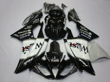 Best 2008-2016 Yamaha R6 Motorcycle Fairings - Glossy Black White West Michelin UK