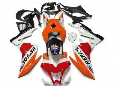 Best 2012-2018 Aprilia RS4 125 Motorcycle Fairings - Orange White Red Glossy Black Repsol UK