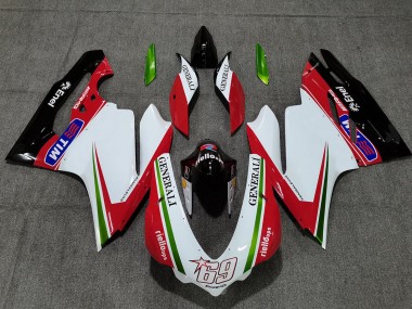 Best 2015-2020 Ducati 959 1299 Motorcycle Fairings - White Red Green Glossy Black Generali Tim 69 UK