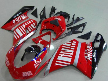 Best 2007-2014 Ducati 848 1098 1198 Motorcycle Fairings - Silver Red Glossy Black Alice Sandisk UK