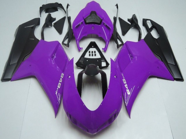 2007-2014 Ducati 848 Motorcycle Fairings - Purple Matte Black UK