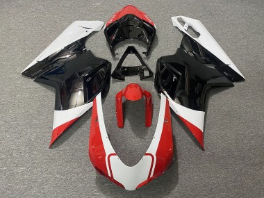 Best 2007-2014 Ducati 848 1098 1198 Motorcycle Fairings - White Red Glossy Black UK