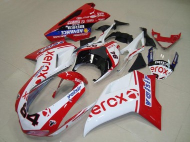 Best 2007-2014 Ducati 848 1098 1198 Motorcycle Fairings - White Red Blue Glossy Black Valsir Xerox 84 UK
