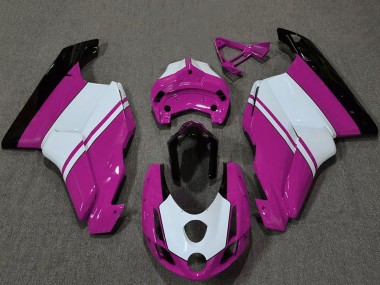 Best 2003-2004 Ducati 749 999 Motorcycle Fairings - White Pink Glossy Black UK