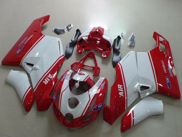 2003-2004 Ducati 749 999 Motorcycle Fairings - White Red Air Generali Tim UK
