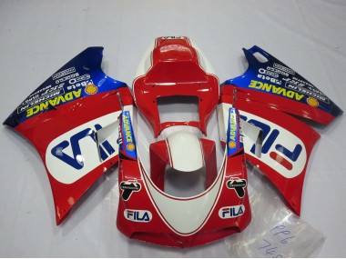 Best 1993-2005 Ducati 748 916 996 998 Motorcycle Fairings - White Red Blue Fila UK