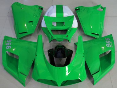 Best 1993-2005 Ducati 996 Motorcycle Fairings - Glossy Green White UK