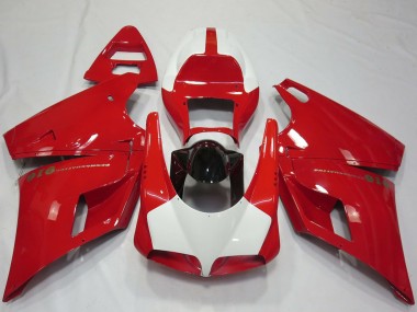 Best 1993-2005 Ducati 916 Motorcycle Fairings - Red White Glossy Black Performance UK